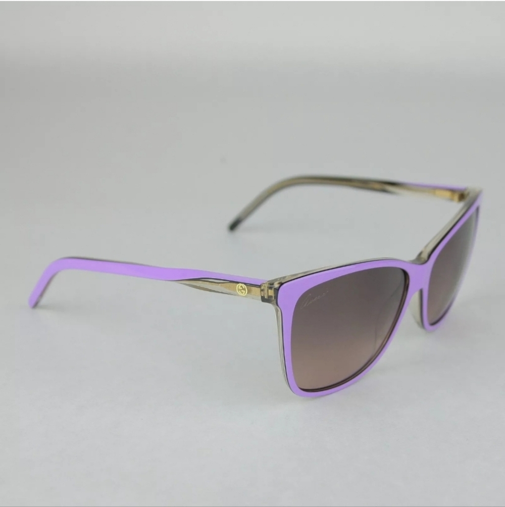 NWT GUCCI Lilac Acetate Sunglasses with Interlocking GG, Beautiful! - Picture 3 of 8